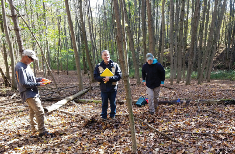 Dr. Greg McGee and students have designed a study to look at forest wildflower restoration in the reforested, former agricultural area, off the Boundary Trail.