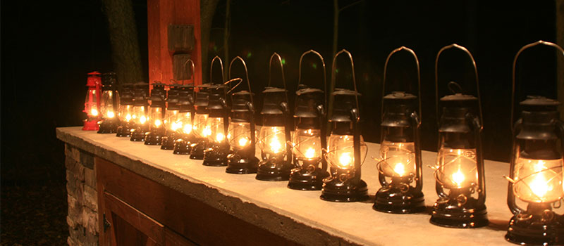 Lineup of lanterns.