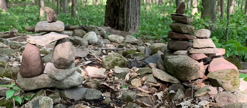 Stone Sculpture in the woods.