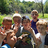 Friends having fun at Baltimore Woods camp