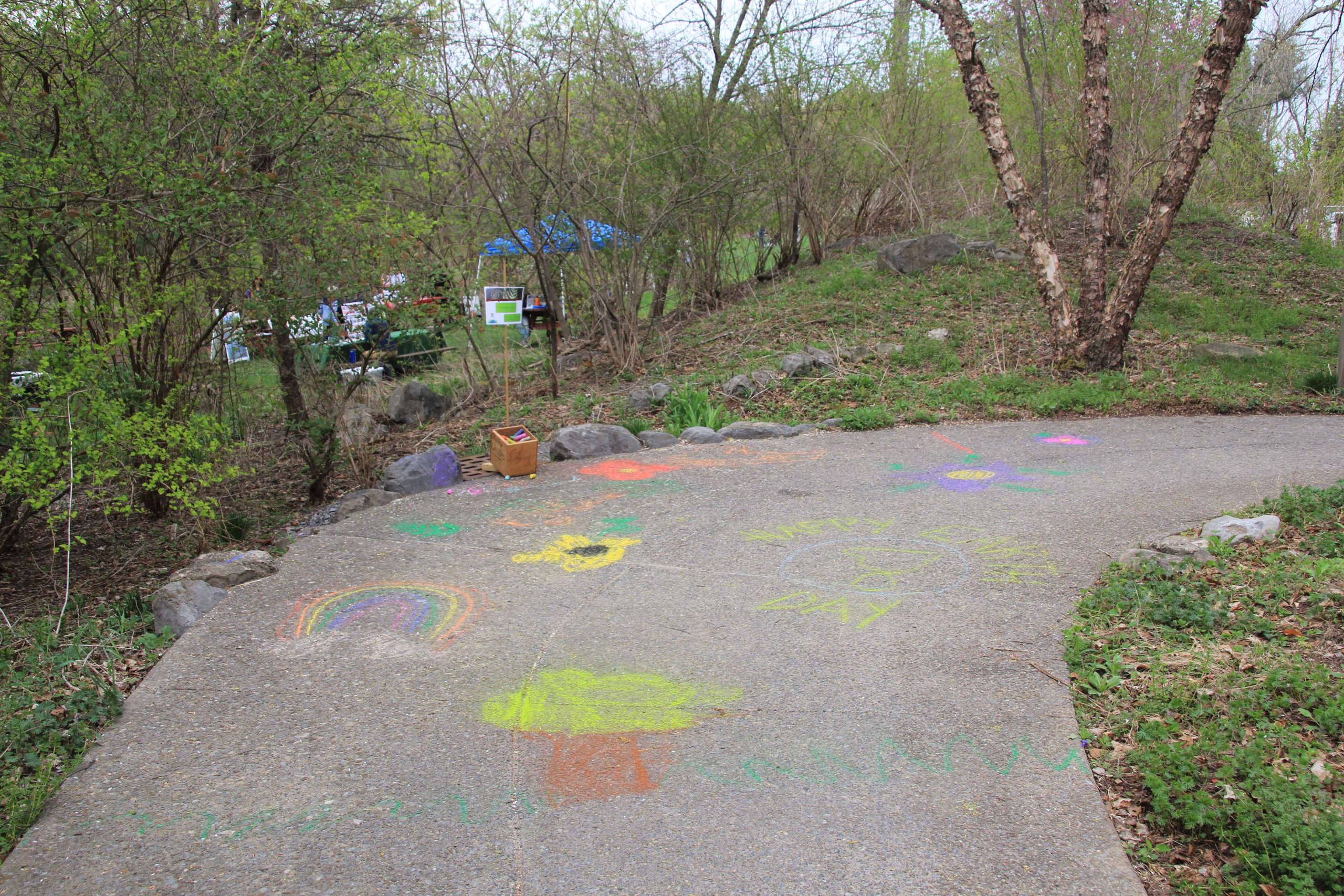 Chalk drawing at the 2023 Earth Day Celebration at Baltimore Woods.