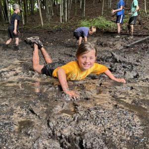 Camper in the mud at Baltimore Woods