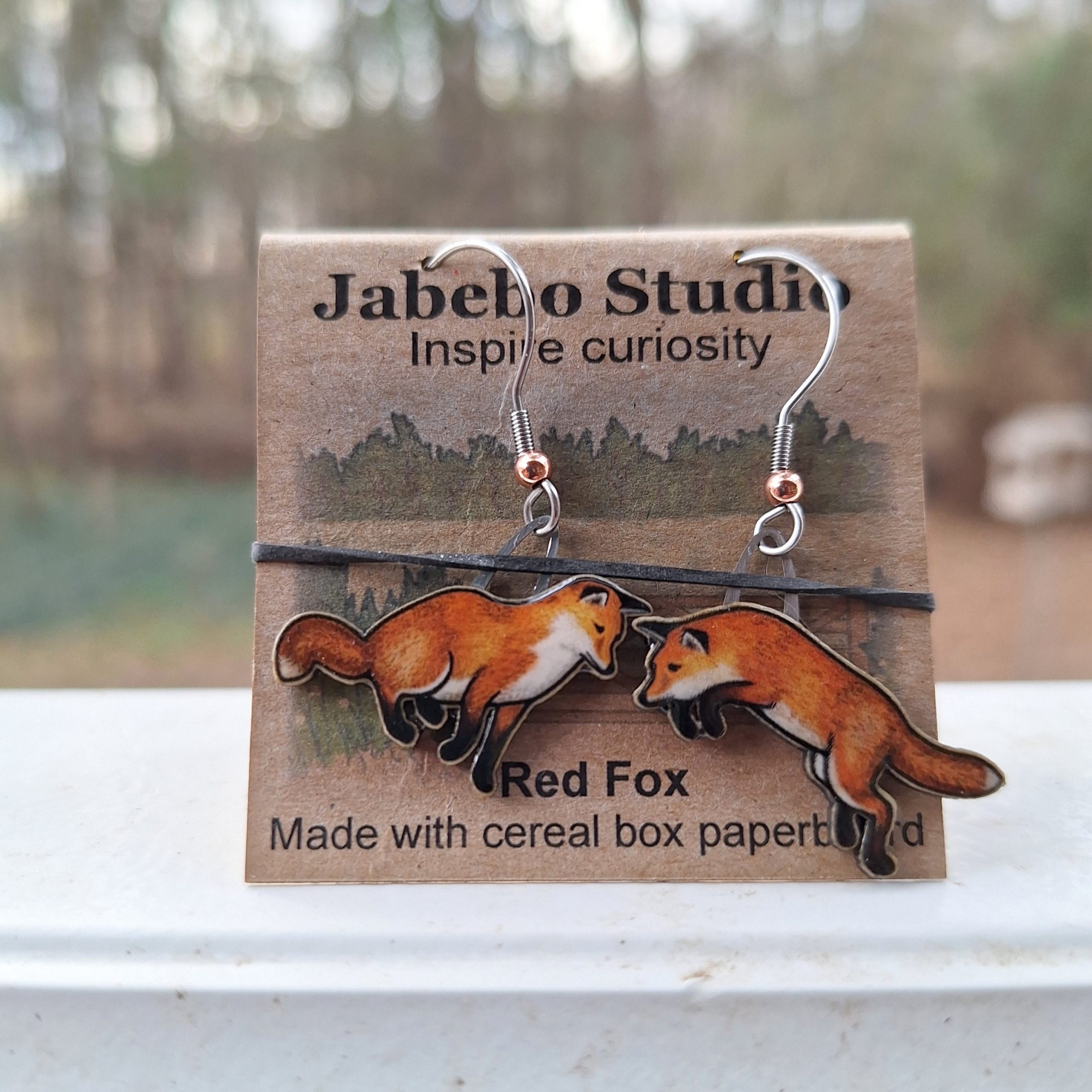 Jabebo Studio earrings in Baltimore Woods gift shop.