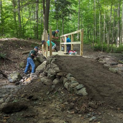 Volunteers at Baltimore Woods Nature Center working on culvert maintenance.