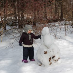 NLE participant in the snow at Baltimore Woods.
