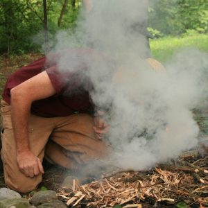 Fire building at Baltimore Woods Nature Center