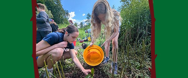Two Girls Planting