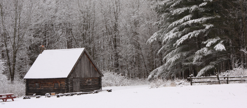 Cabin in the snow