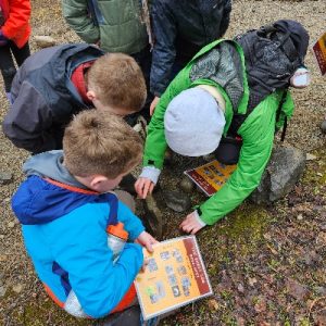 SpringBreakCamp_LogRolloff_Camperslookingunderrocks_400x400